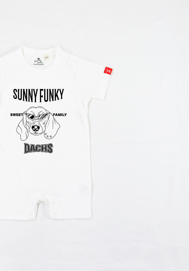 Sunny Funky Tシャツ／mono／ミニチュアダックス／ベビー用ロンパース