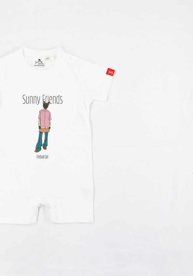 SunnyFriends Tシャツ／フレンチブルドッグGirl／ベビー用ロンパース