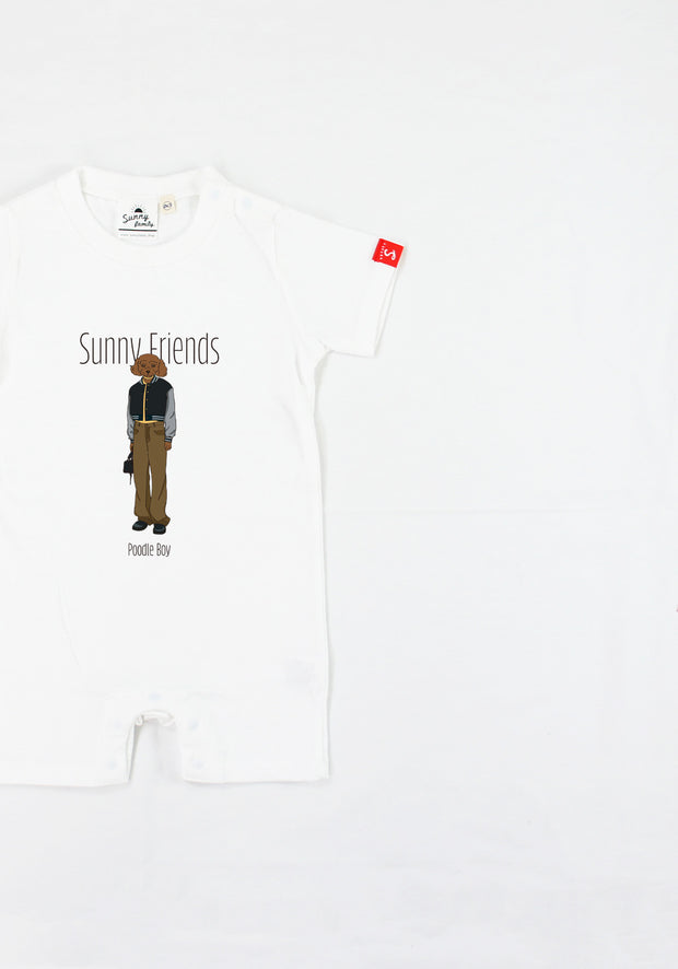 SunnyFriends Tシャツ／トイプードルBoy／ベビー用ロンパース