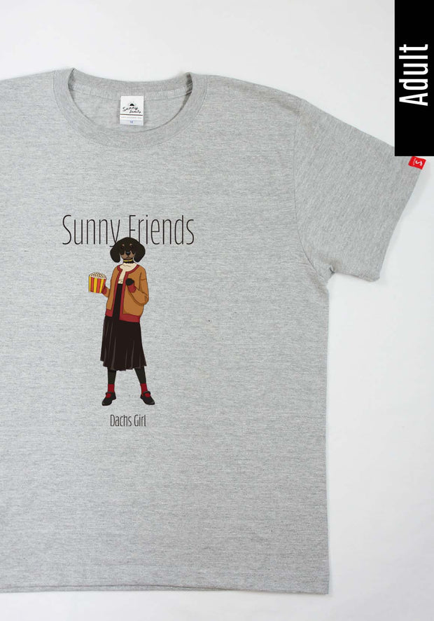 SunnyFriends Tシャツ／ミニチュアダックスGirl／おとな