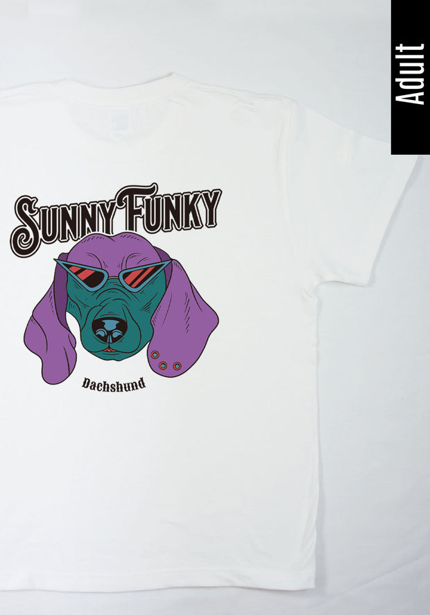 Sunny Funky Tシャツ／ミニチュアダックス／おとな
